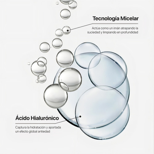 Agua Micelar Desmaquillante Bifasico Lacabine Acido Hialuronico para Ojos y Labios 100 ml