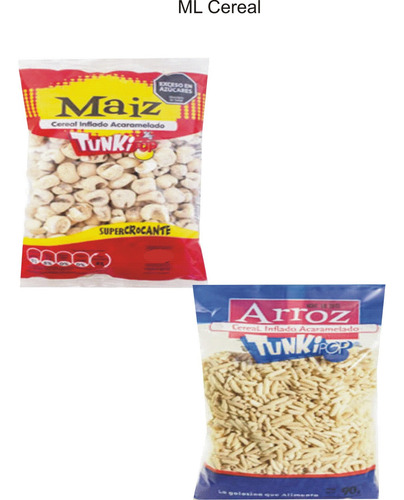 Cereal Tunki De Maíz Y Arroz Inflado Acaramelado Pack X 180