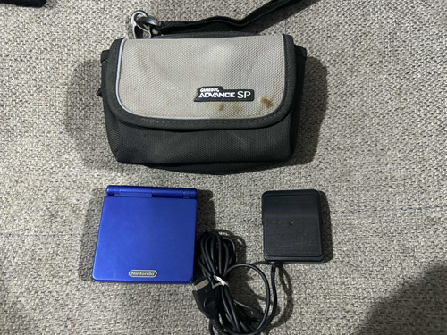 Game Boy Advance Sp Azul De Una Luz Con Estuche