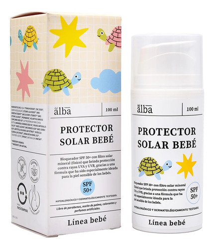 Del Alba- Protector Solar Bebé, Spf 50+, 100ml