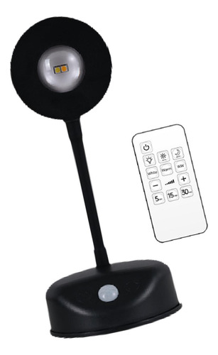 Luz Nocturna Led Con De Movimiento, De Pared Con 3 Negro