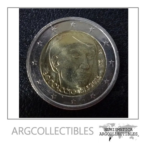 Italia Moneda Bimetálica Giovanni Boccaccio 2 Euros 2013 (Usado)