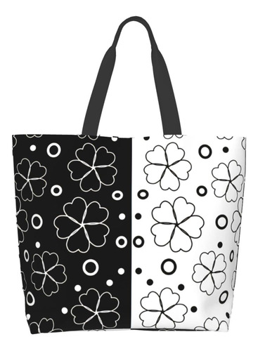 Gelxicu Bolsa Hombro Patron Blanco Negro Puro Dividido Para