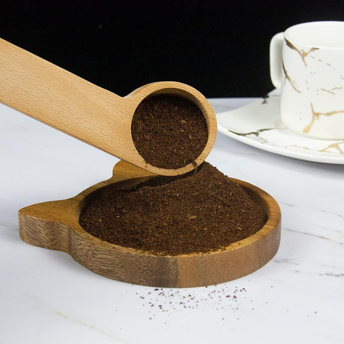 Kvmorze Cuchara De Café De Madera Y Clip Para Bolsa, Cuchara