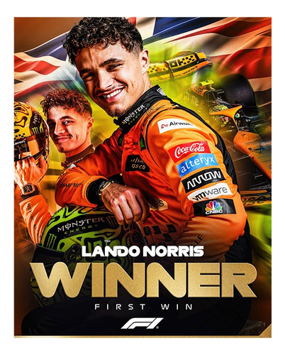 Poster De Landon Norris Campeón En Miamigp En F1