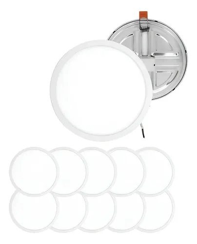 10 Piezas Lampara Luminaria Luz 18w Ajustable 175mm Diametro Estructura Blanco