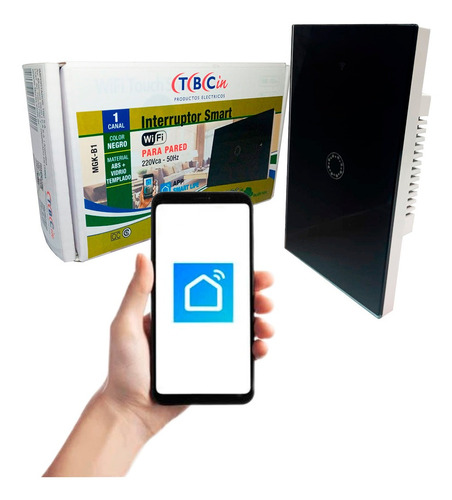 Llave Luz Vidrio Wifi Touch Smart 1 Canal Alexa Google Home