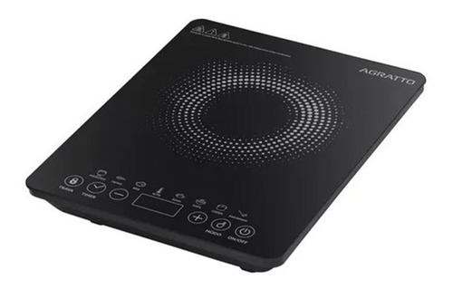 Cooktop Indução Portátil 1 Boca Com Painel Touch Agratto