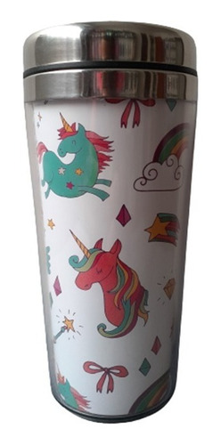 Jarro Vaso Térmico Unicornio Mug Acero Inox 350ml