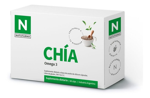 Chia 60 Caps Omega 3 1000 Mg Natufarma Sin Tacc