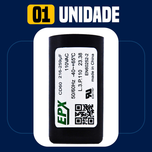 Capacitor De Partida Eletrolitico 216-259uf 110v Motor Elet