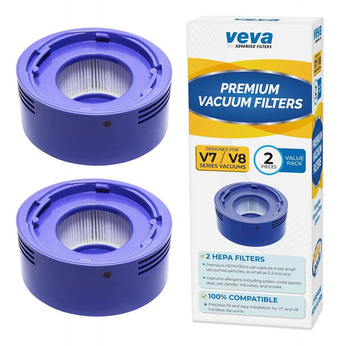 Juego De 2 Filtros Hepa De Vacío Premium Compatibles V...