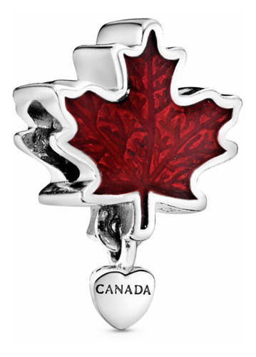 Charm Original Plata Pandora Hoja Rojo Maple Canada
