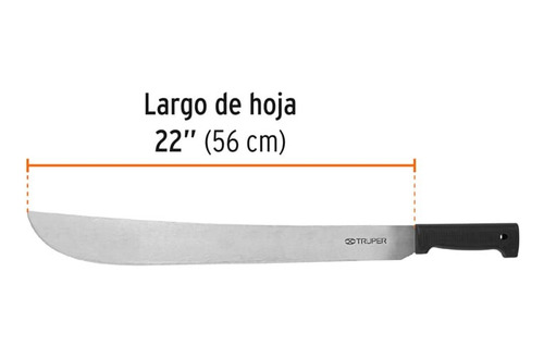 Machete Estándar 22 Cacha Negra Inyectada, Truper 15867
