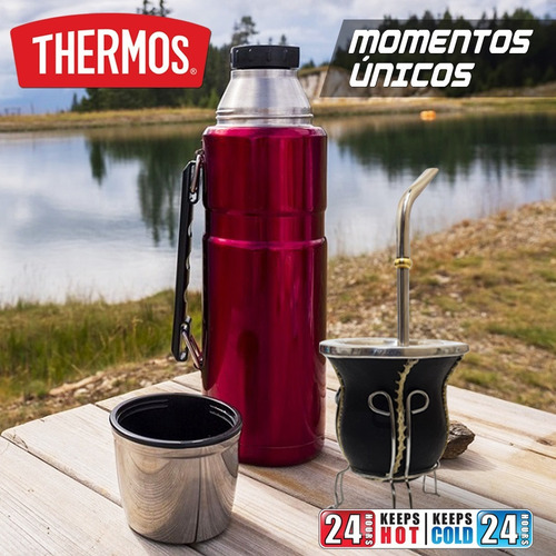 Imagen 2 de 10 de Termo Thermos Manija 1.2 Acero Inoxidable 24 Hs Frio/calor