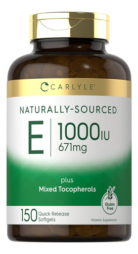 Vitamina E Fuente Natural 1000 Mg X 150 Cap Original Eeuu