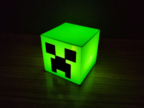 Lámpara Creeper Minecraft Vela Led Incluye Pilas Decoración Verde