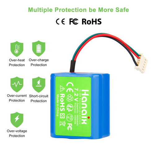 Hanaix 3500mah 72v Batería De Reemplazo Nimh Para Irobot T