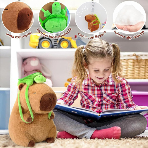 23cm Juguete Peluche Capibara Con Llavero Peluche Capibara