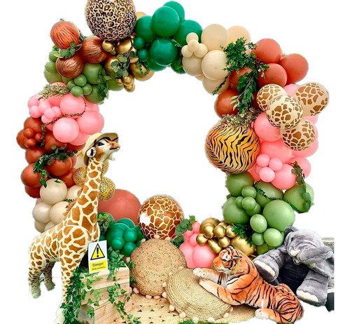 Decoracion Kit Arco Globos Selva Jungla Animal Print