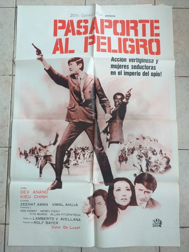 Antiguo Afiche Cine - Pasaporte Al Peligro *