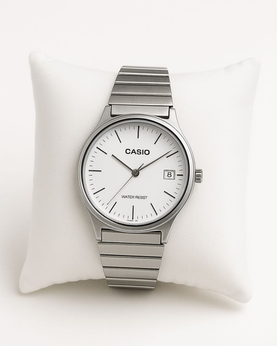 Casio Classic A180 Inoxidável Edição Especial Prata Com Fundo Branco