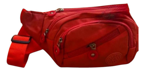 Riñonera Impermeable Lisa Tela Avión. Importada Rojo Lisa