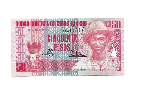 Guinea Bissau. 50 Pesos. 1990. Pick 10.unc S/c