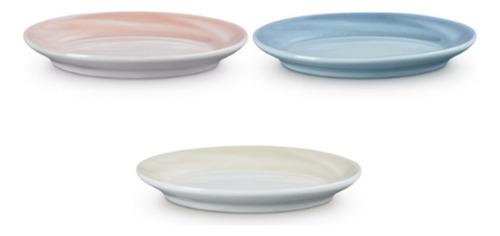 Le Creu 3 Pratos Oval Em Cerâmica Colorido 15cm