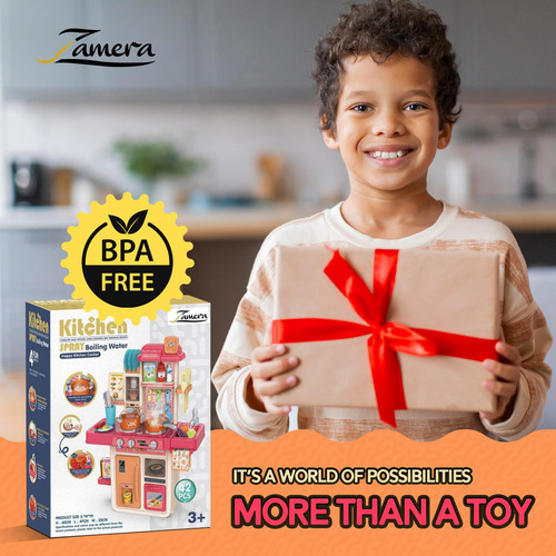 Juego De Cocina Juguete Para Niños 42 Piezas Con Luces Y Son Color