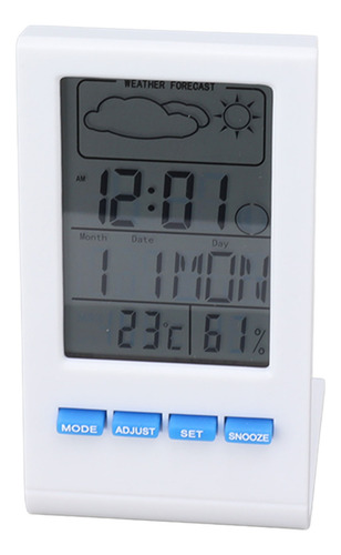 Higrómetro Digital Blanco Blanco Con Pantalla Lcd, Termómetr