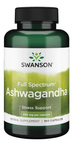 Suplemento en cápsula Swanson  Suplementos Full Spectrum Aswagandha ashwagandha en pote de 1mL 100 un