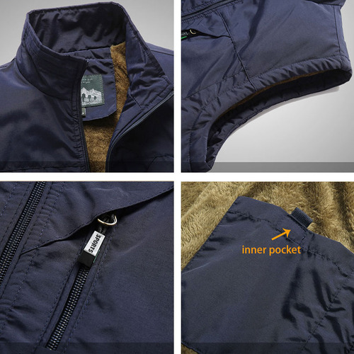 Chaleco Polar Con Muchos Bolsillos Para Hombre, Chaleco Con