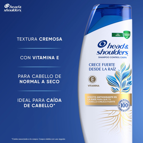 Head & Shoulders Shampoo Control Caspa Crece Fuerte 375 Ml