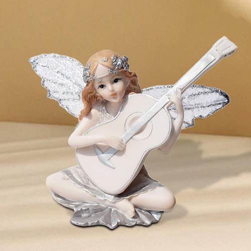Estatua De Ángel Con Forma De Guitarra, Adorno De