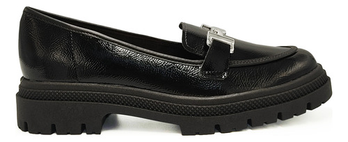 Sapato Moleca Feminino Mocassim Verniz Brilho Preto 5775.102