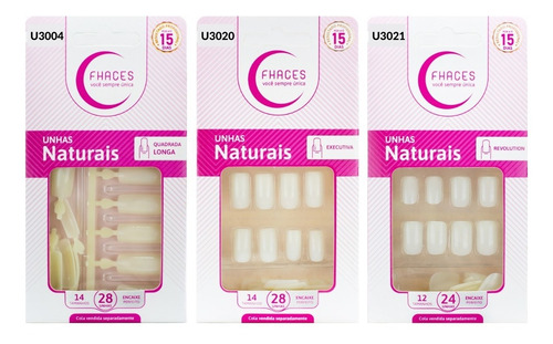 Unhas Fhaces Natural - Kit C/ 02 Unhas E 01 Cola