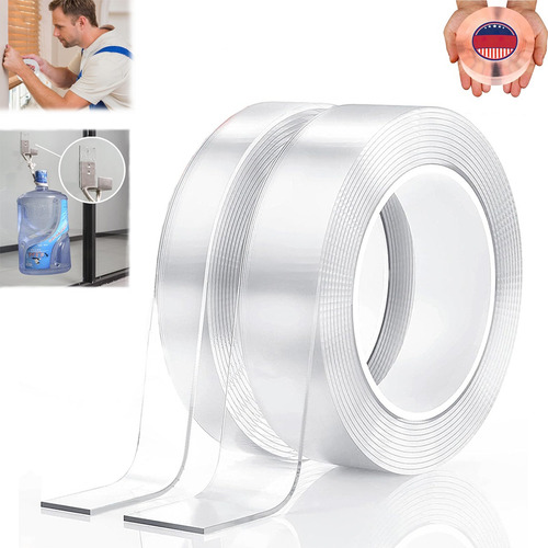 2pcs Nano Tape Doble Cara Adhesiva Trasparente Reutilizable