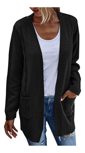 Cardigan Ligero Longitud Media Bolsillo Delantero Abierto