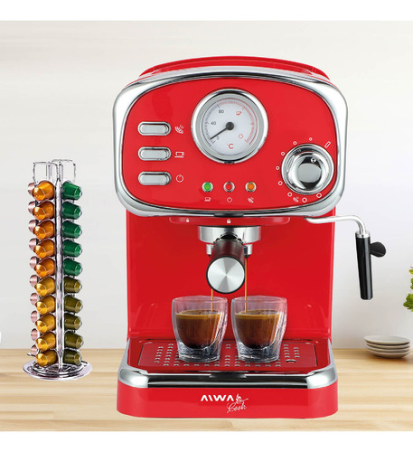 Cafetera Espresso Vintage Aiwa Cook 1,25l Capsulas Nespresso