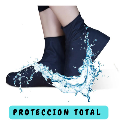 Protector Impermeable - Silicona - Cubre Zapatillas - Lluvia Negro L