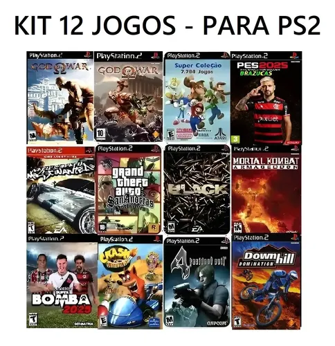 Kit 12 Jogos Ps2 - Midia Fisica | Parcelamento sem juros