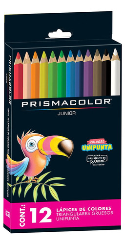 Set 12 Lapices De Color Prismacolor Jr. Triangular Grueso