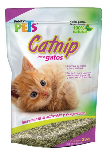 Catnip Para Gatos Atrayente 100% Natural Pack 3 Piezas 28 Gr