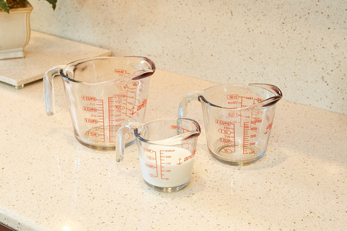 Vasos Medidores De Vidrio Juego De 3 Piezas 1 2 4 Tazas