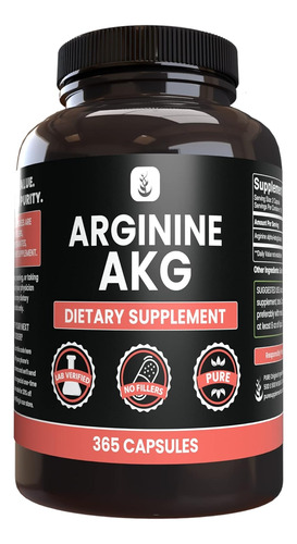 Arginina Akg Ultra Pura Concentrada 365cap 800mg Musculación