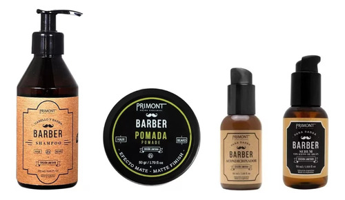 Kit Barba Shampoo Balsamo Aceite Pomadas Primont Barber