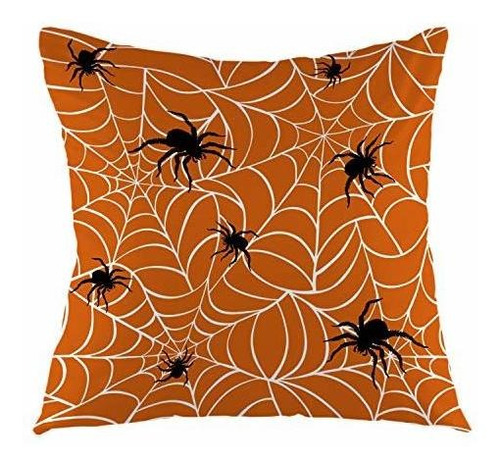 Ofloral Spiders On Webs Halloween Throw Pillow Cover Funda D