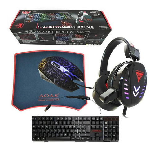 Kit Gamer E-sport Pro 4 En 1 Teclado + Mouse + Auricular + P