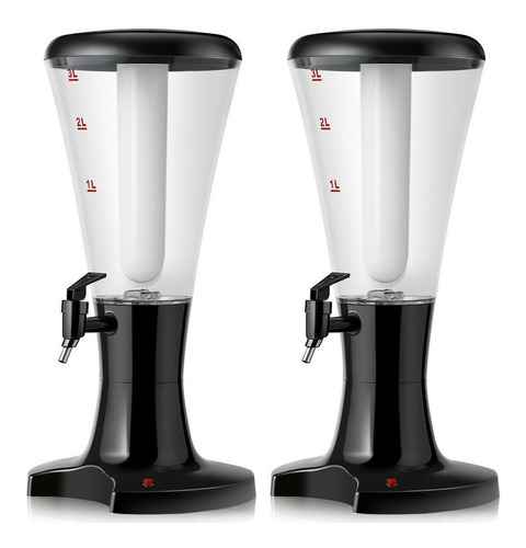 2x Dispensador Bebidas Cerveza 3l Tubo Hielo Centro Luz Led